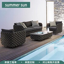 Nordic Outdoor Sofa Villa Patio Garden Garden Casual Rattan outdoor terrace Balcony Waterproof Sunscreen Chair Furniture