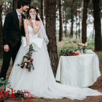 Shadow Building Themed Clothing New Korean Version Lovers Harness Gown Photo Brigades for Authentic Alien Photo Shoots of Wedding Dress