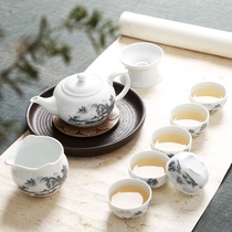 chinese ceramic cups tea set kung fu tea white porcelain