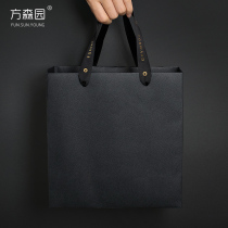 Fang Senyuan gift bag Nordic style packaging bag extra large black hand paper bag clothes boys style simple