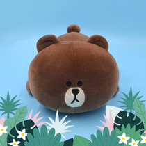 LINE FRIENDS JOINT GENUINE Authorised Groveling Brown Bear Paparazzi Doll On-board Cute Plush Pillow
