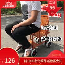 Summer baby imitation bamboo rattan light anti-shock baby Four round universal wheels eight-wheeled stroller earth non-folding car
