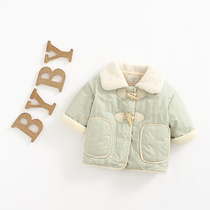 Female baby thick cotton clothes 2020 new girls foreign style autumn winter clothes small childrens cotton clothes baby warm winter coat