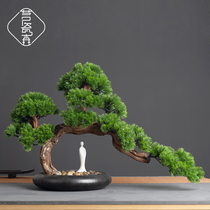 Simulation Greet Guest Pine Bonsai swing piece Xuan Guan Front Office Cabinet Home Residence Decoration New Middle-type Miniature Landscape-Like Board of Soft
