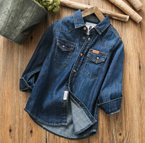 Childrens denim shirt Boys long-sleeved shirt spring and autumn childrens new autumn boys top jacket