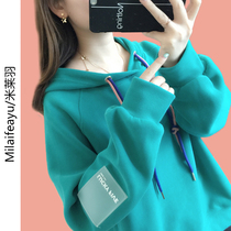 Lazy Wind Pure color Lianhood Womens spring and autumn Korean version loose casual conspicuge beat bottom foreign air short jacket jacket