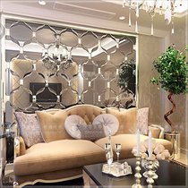 Custom art glass mirror background wall decoration simple European luxury living room TV sofa bedroom dining room