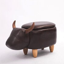 Small animal stool Cartoon shape solid wood childrens low stool Plush Giraffe sofa Deng baby stool