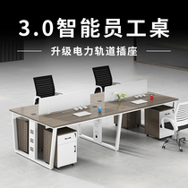 Office Staff Desk Staff Booth Minimalist Modern Screen Partitions Table and chairs Combined computer working position table