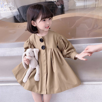 Girl Lian Dress Spring Dress 2022 New Spring Ocean Air Korean Version Long Sleeve Dress Spring Autumn Children Princess Dress