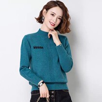 Semi-turtleneck sweater women loose outside wear spring clothes 2021 new foreign style long sleeve bottoming knitwear women spring and autumn