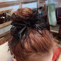 Net Red Age tie ball hair rope Hairband lace bow hair accessories hairclip ponytail side clip headwear