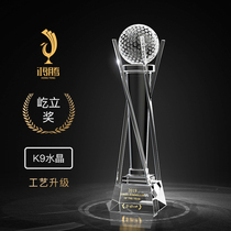 Crystal trophy custom-made medals high-end creative boutique trophies annual outstanding staff free lettering