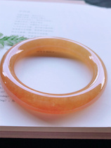 Jadeite rough jade bracelet round stick glutinous ice species red jade floating flower Yang green Myanmar natural A goods old pit wool certificate