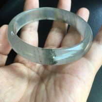 Xinjiang gold silk jade bracelet Gem light golden sand bracelet floating flower belt Cui ice bottom natural jade bracelet 61mm