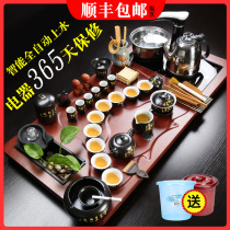 Ceramic tea set suit light and luxurious Chinese home living room office full set of fully automatic integrated kung fu tea table tray