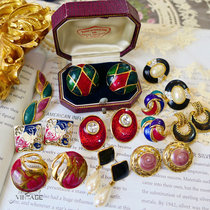 Vintage Western Antique Jewellery European and American Gilded Enamel Vintage Palace Elegant Medieval small crowdsourced earring earrings