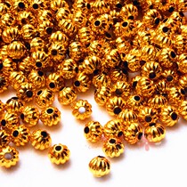 Gold-plated plastic golden pumpkin scattered beads diy handmade small round beaded accessories material 5mm large hole golden beads