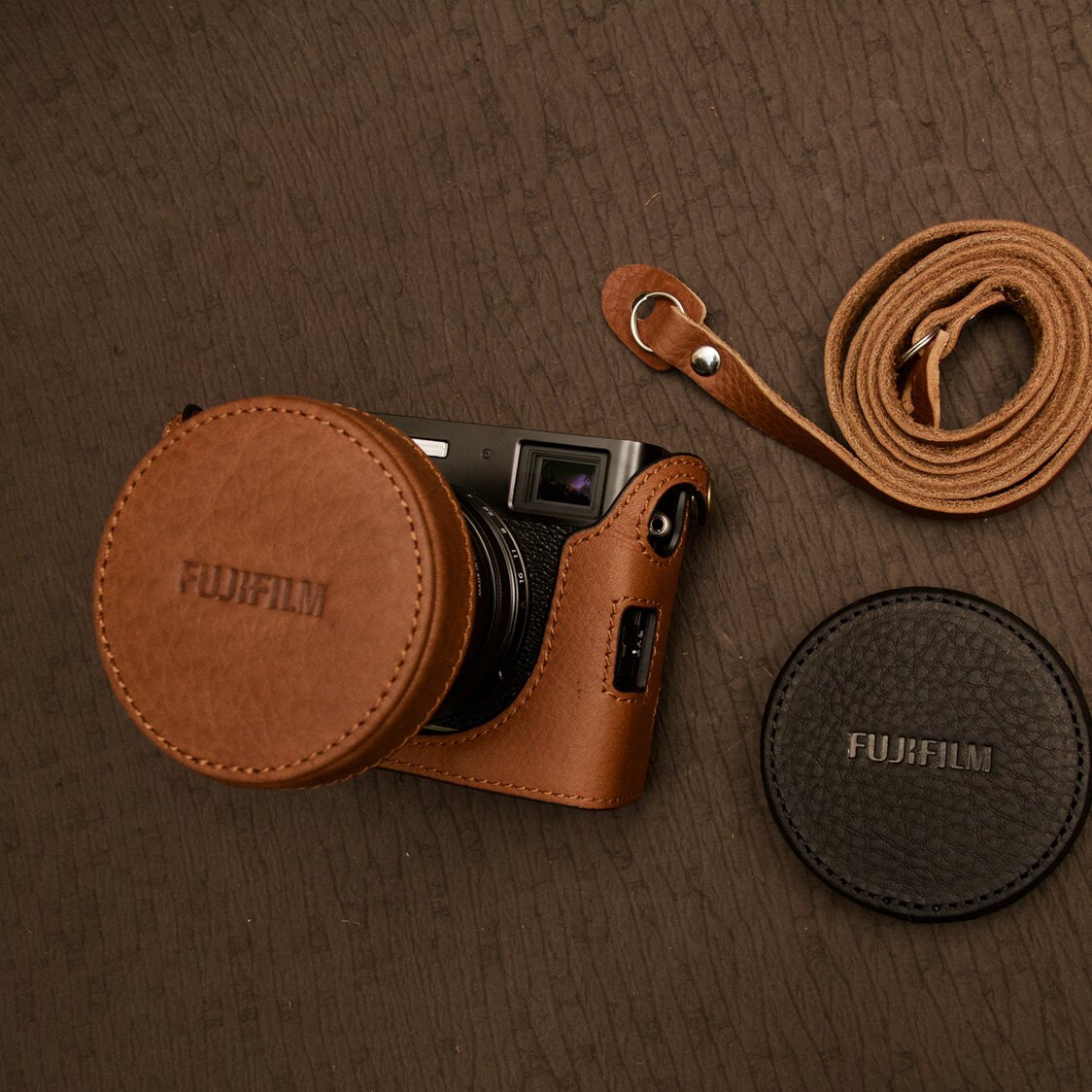 カメラレンズキャップ,本革,レンズ保護,Fuji,Fujifilm x100v,X-100V