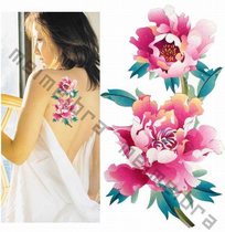 Tattoo Sticker Waterproof Woman Lasting Sexy flawless Mudan flowers Tattoo Patch Back Pink Sticker