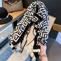 Big Cards Scarves Women Stars Online Red Hominin 2021 Autumn Winter New Warm Bifacial Thickened Cashmere Double-Neck Collar