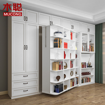 Creative Swivel Invisible Bed Desk Cabinet Turning Bed Folding Bed Multifunction Wall Bed Hide bed not occupying a space solid wood bed