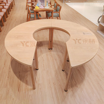 Aging furniture Customized creative letters Combined feeding table Pension agency Elderly Home Day style solid wood dining table