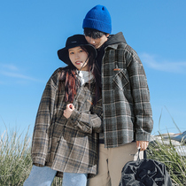 2021 autumn new color color plaid shirt shirt men long sleeve loose Tide brand tweed casual clothes coat