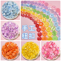 Color button painting bouquet diy handmade accessories Material kindergarten Creative children Decorative Resin Buckle Subpaste