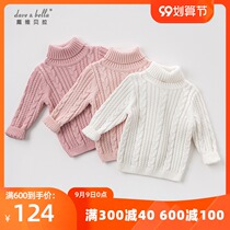 davebella David Bella Spring and Autumn Womens Wear Baby Cotton Knitted Jacquard Turtleneck Pullover Sweater