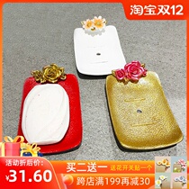 Creative handmade art big soap box simple bathroom non-hole drain soap holder fashion European Flower soap box