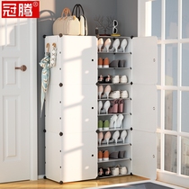 Shoe rack household economy white multi-layer European simple simple simple household dust-proof door shoe cabinet aisle