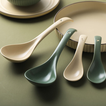 Ceramic small spoon Home Brief Japanese style soup spoon Small Number Home Eat Long Handle Spoon Spoon spoon Spoon Rice Spoon spoon