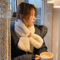 Its good to take a new winter small roll wool cross scarf to keep warm hair scarf fur collar student warm scarf