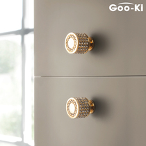 Gooqi personality creative light luxury Nordic cabinet door Diamond handle single hole round square drawer wardrobe door handle
