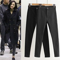 Sandro moscoloni jeans women's tight leggings plus velvet slim leggings 2019 autumn and winter new