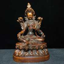 Solid wood carvings Natural boxwood carved green mother Tibetan Buddha Tantric Buddha ornaments Buddha hall supplies collection gifts