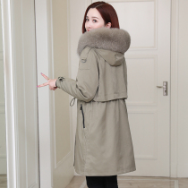 zqqz Parker clothing womens long 2020 new winter fox fur collar coat Rex Rabbit Fur Coat 227
