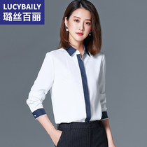 Professional white shirt womens long-sleeved fashion chiffon top 2021 spring and autumn new temperament casual ol shirt womens clothing