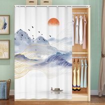 Curtain-covered door Shade Curtain blinds Mountain slip anti-adhesive Cupboard Tracksuit Curtain Sino-Japanese Shoe applique New cabinet Book Dust Blocking i