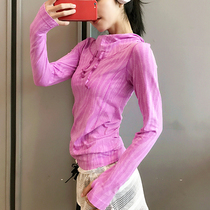 Fitness Girl Autumn Winter Sports blouses Long sleeves Lean Yoga Clothes Tight Fit Running Speed Dry T-shirt Sleeve Head Training Cardigan