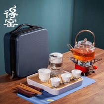 Kiln travel tea set carrying case outdoor kung fu car field camping tea tea with Kettle tea stove