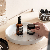 Nordic light luxury marble ceramic tray cosmetics jewelry storage plate dessert plate storage plate decoration plate