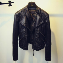 Black small fur coat jacket female short spring autumn new gush thickened genuine leather fashion trendy locomotive jacket blouse