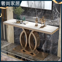 Le Tian marble porch table modern simple art stainless steel porch entrance hall end View platform porch gate