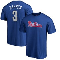 MLB Baseball Phillie Philadelphia Phillies #3 Harper Harper Harper Hapa Crewneck Short Sleeve T-Shirt