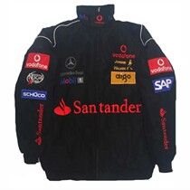 Ferrari F1 racing suit winter warm cotton jacket mens cotton coat full embroidered locomotive suit Mercedes-Benz team uniform women