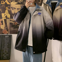 Workwear Jacket Womens Spring and Autumn ins tide loose Korean version of bf Harajuku lazy wind student Mori wild gradient top