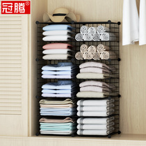 Deepened wardrobe partition storage rack Layered partition cabinet Dormitory shelf Wardrobe grid clothes finishing artifact