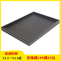 Clearance large double portable rattan wooden tray Black large tray tea tray serving plate household storage plate